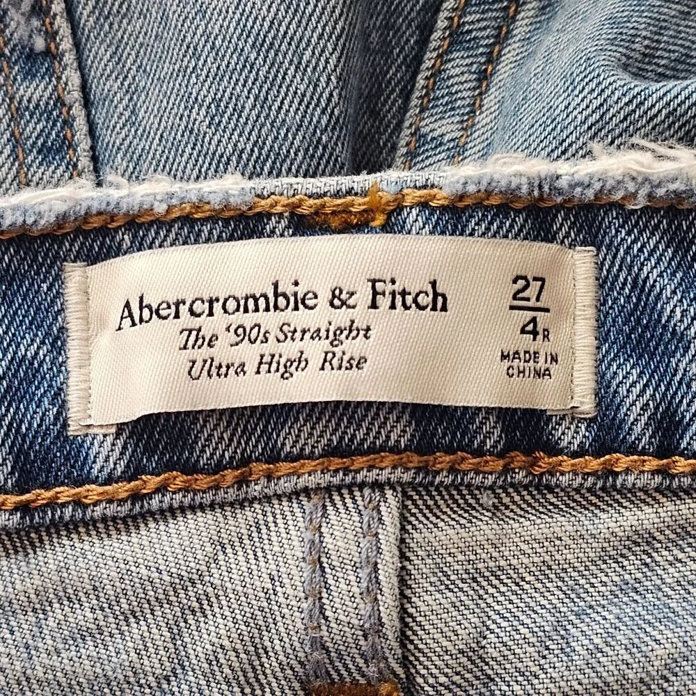 Abercrombie & Fitch Jeans Womens 27/4R 90's Straight Ultra High Rise Denim - Picture 5 of 8